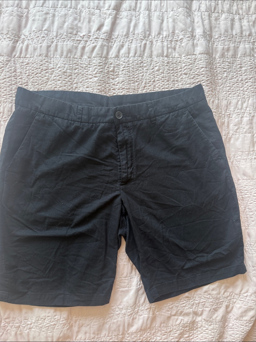 Reserved Black Flat Front Men's Shorts